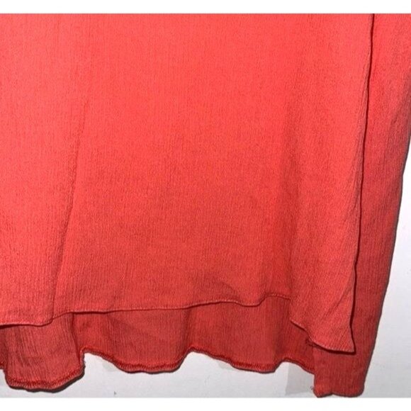 Whispers New York Coral Sleeveless Top With Floral Embroidery & Keyhole Neckline - Picture 7 of 7